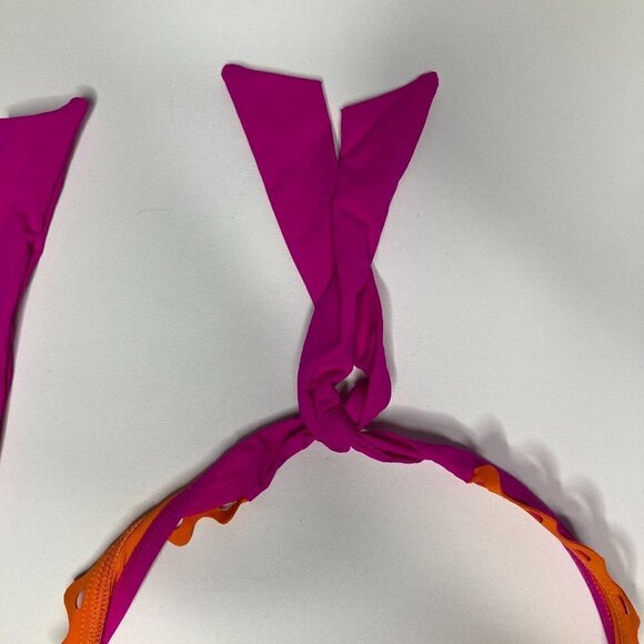 Anne Cole Women's Pink Block Party Halter Bikini Swim Top Size Medium - Picture 5 of 10